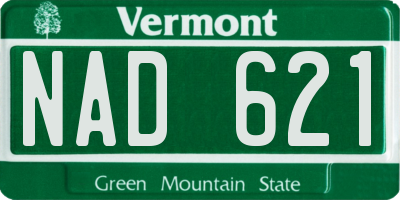 VT license plate NAD621