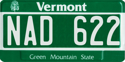 VT license plate NAD622