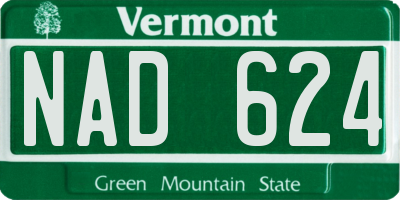 VT license plate NAD624