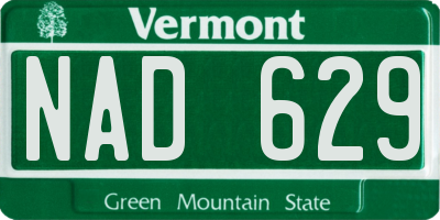 VT license plate NAD629