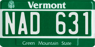 VT license plate NAD631