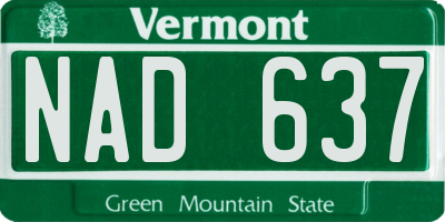 VT license plate NAD637