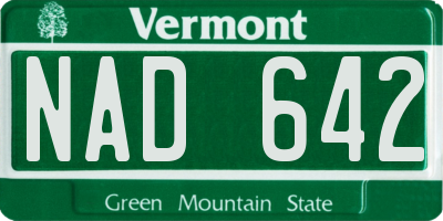 VT license plate NAD642