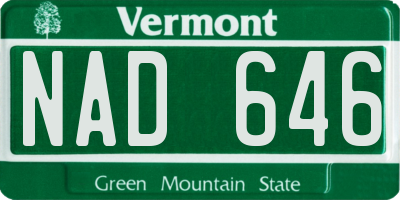 VT license plate NAD646