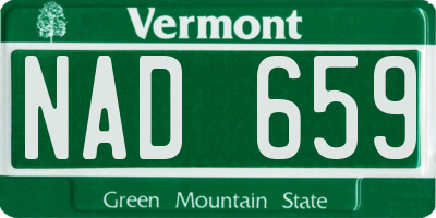 VT license plate NAD659