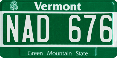 VT license plate NAD676