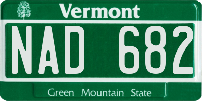 VT license plate NAD682