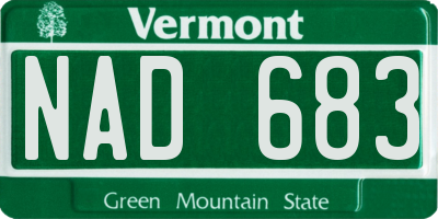 VT license plate NAD683