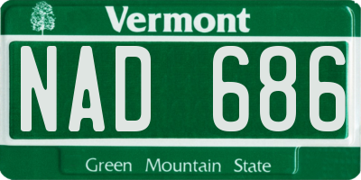 VT license plate NAD686