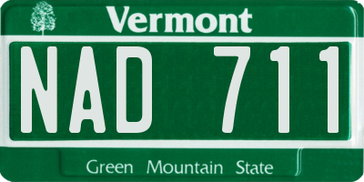 VT license plate NAD711