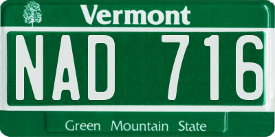 VT license plate NAD716