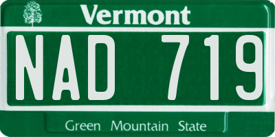 VT license plate NAD719