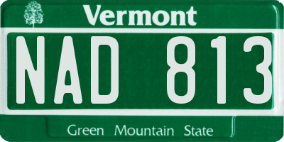 VT license plate NAD813