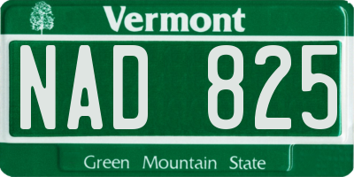 VT license plate NAD825