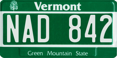 VT license plate NAD842