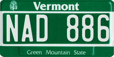 VT license plate NAD886