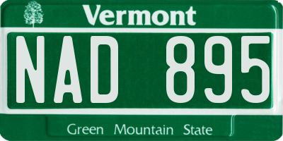 VT license plate NAD895