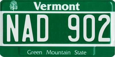 VT license plate NAD902