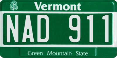 VT license plate NAD911