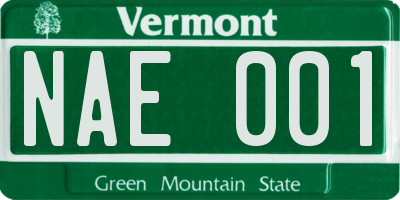 VT license plate NAE001