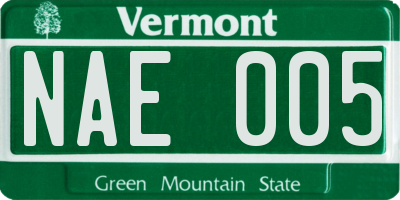 VT license plate NAE005
