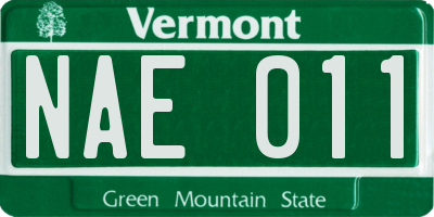 VT license plate NAE011