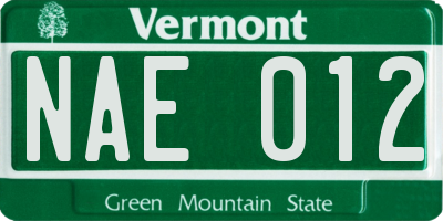 VT license plate NAE012