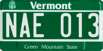 VT license plate NAE013