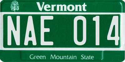 VT license plate NAE014