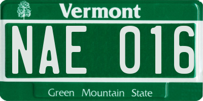 VT license plate NAE016