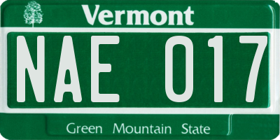 VT license plate NAE017