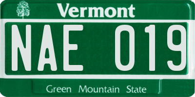 VT license plate NAE019
