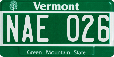 VT license plate NAE026