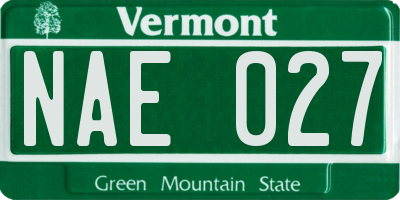 VT license plate NAE027