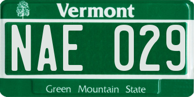 VT license plate NAE029