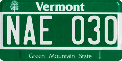VT license plate NAE030