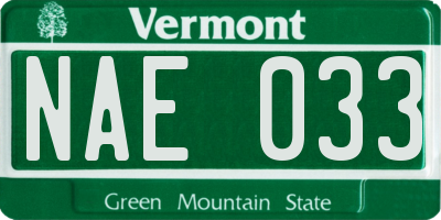 VT license plate NAE033