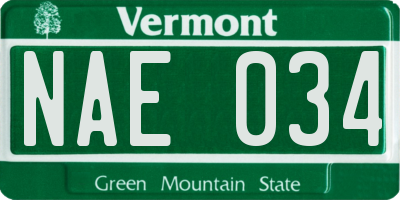 VT license plate NAE034