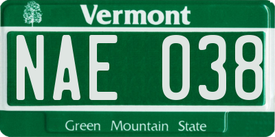 VT license plate NAE038