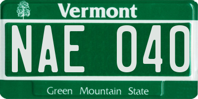 VT license plate NAE040