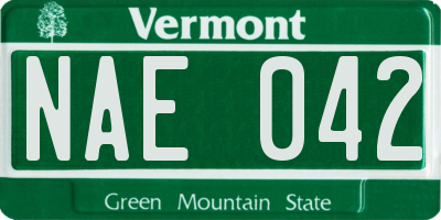 VT license plate NAE042
