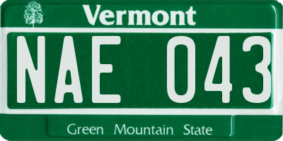 VT license plate NAE043