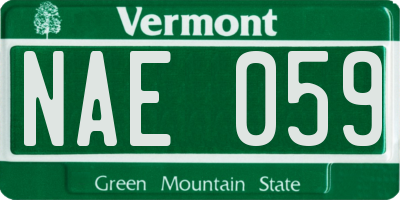 VT license plate NAE059