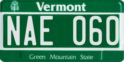 VT license plate NAE060