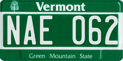 VT license plate NAE062
