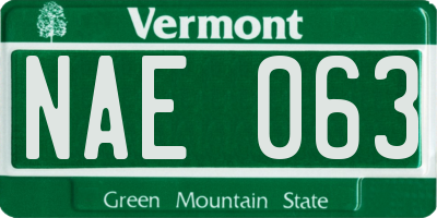 VT license plate NAE063