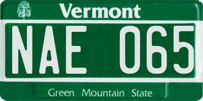 VT license plate NAE065