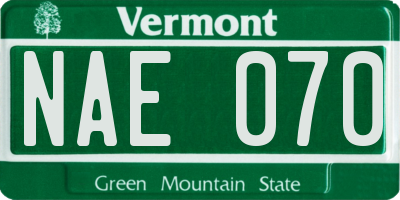 VT license plate NAE070