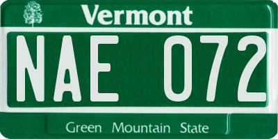 VT license plate NAE072