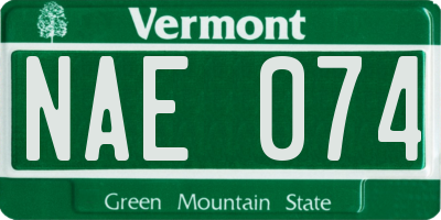 VT license plate NAE074